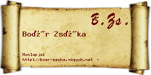 Boér Zsóka névjegykártya